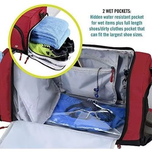 Free sample Duffle Bag with <b>Shoes</b> Compartment and Adjustable Strap Foldable Travel Duffel Bags for <b>Men</b> Women - Product Image 4