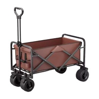 Carrito de Compras Plegable, Carrito de Picnic para Exteriores con 4 Ruedas, Barra de Arrastre, Mesa Metálica, Capacidad de Carga de 150 kg, XT TC-03