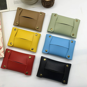 In stock Japanese and Korean style leather tissue pouches, portable mini wet wipes <b>bags</b>, small tissue <b>packs</b> for on-the-go use. - Product Image 3