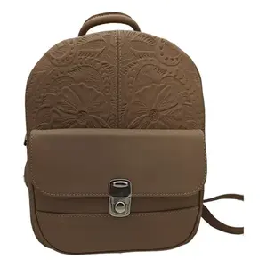 Sac à dos étudiant Fana 5L en cuir véritable, design ciselé, sac à dos unisexe tendance pour adultes - Product Image 4