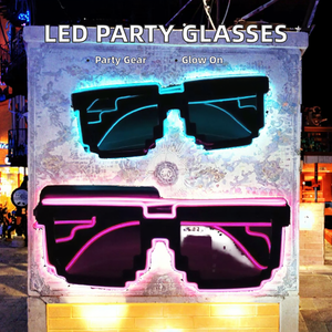 Оптовая продажа, светящиеся солнцезащитные очки со светодиодными мигающими огнями, яркие товары для вечеринки - Product Image 3