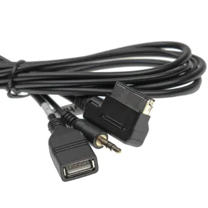 Groothandel Custom Ami Mdi Naar Usb Vrouwelijke Stereo 3.5Mm Mannelijke Aux Audio Adapter Kabel Vervanging Voor Auto Vw Audi 2014 A4 A6 Q5 Q7