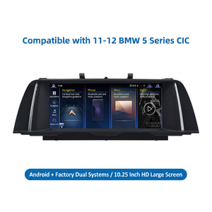 Reproductor multimedia de radio para coche con pantalla táctil HD de 10,25 pulgadas y sistema dual Android para BMW Serie 5 F10 F11 CIC 2011-2012 - Product Image 1