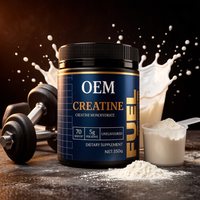 Créatine monohydrate en poudre OEM 350g Sans saveur 70 portions 5g par portion Antioxydant naturel pour adultes Complément sportif pour la salle de sport