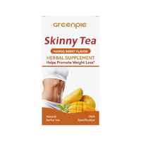 Thé détox Greenpie Fitness en marque privée pour adultes, thé naturel pour perdre du poids avec des vitamines, emballage en boîte