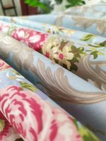 Ensemble de literie en coton 100% naturel, tissu soyeux et lisse, respectueux de l'environnement, imprimé pivoine, 300TC, fermeture à boutons