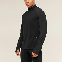 Camiseta Deportiva de Manga Larga con Media Cremallera para Hombre