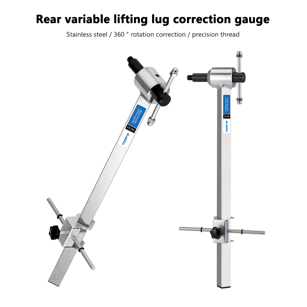 Elprico Bike Derailleur Alignment Tool, Aluminium Lengte 400mm Hoge Precisie Fiets Ketting Tool Truing Stand, Draagbare Eenvoudige Bediening Derailleur Hanger Uitlijning Tool voor en Fiets Repa