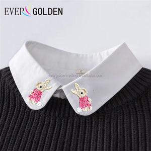 Appliques brodées <span class=keywords><strong>en</strong></span> crochet de <span class=keywords><strong>lapin</strong></span> rouge pour accessoires de col de chemise, motif de crochet pour garniture au crochet - Product Image 4