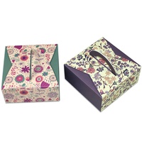 Prix d'usine Emballage de boîte en papier pour tarte à biscuits personnalisée avec poignée Fenêtre pour animaux de compagnie Vente au détail Recyclable Pliage facile