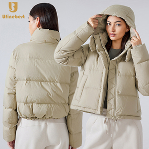 Giacca in <span class=keywords><strong>piumino</strong></span> caldo con collo in piedi gonna anteriore doppia giacca da donna Casual All-in-one con cappuccio impermeabile antivento - Product Image 1