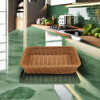 Panier d'affichage de pain et de fruits en plastique rectangulaire pour une présentation efficace des aliments