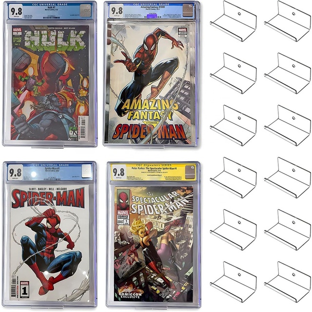 Clear Floating Comic Book Display Case, Comic Book Shelf Stand Wall Mount Showcase Display Case Holder