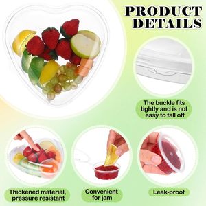 Transparent Clam Shell Takeaway Strawberries Tray Food <b>Container</b> Packaging Strawberry Heart Shaped PET Box Embossing Recycled - Product Image 4