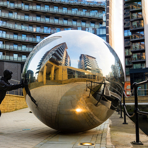 Sphère de jardin en acier inoxydable Art Déco, miroir sphérique, boule de visualisation, SS304, couleur et taille personnalisées, finition brillante pour - Product Image 3