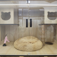 Intérieur multi-niveaux Maison de luxe pour chat Cage en bois pour animaux de compagnie Meubles Nid de chat Arbre Maison Chat Villa