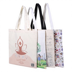 Sac fourre-tout en toile sans fermeture pour étudiants, avec motif lettres et logo imprimé, idéal pour le shopping, la publicité, les tutorat – Vente en gros, DIY - Product Image 1