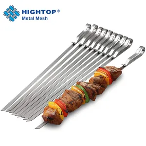 Großhandel 15 "Metall Edelstahl Kebab Sticks Bbq Spieße für Barbecue Grill