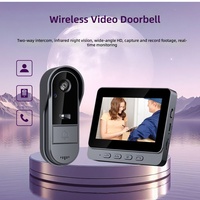 Sonnette vidéo sans fil intelligente transfrontalière avec vision nocturne HD grand angle, surveillance intelligente et interphone bidirectionnel, écran 4.0-4.9 pouces