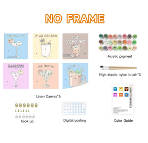 Kit de <span class=keywords><strong>Pintura</strong></span> <span class=keywords><strong>por</strong></span> Números Personalizado de 4 Piezas para Adultos, Juego de <span class=keywords><strong>Pintura</strong></span> <span class=keywords><strong>por</strong></span> Números de Gato Negro para Halloween, Ideal para Decoración de Paredes - Product Image 2