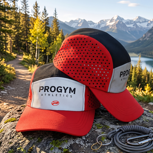 Gorra de Running para Maratón de Alta Calidad, Absorbente de Humedad, con Logotipo Personalizado, Bloques de Color, Transpirable, con Perforaciones Láser - Product Image 1
