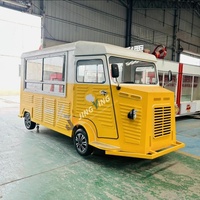Chariot de restauration mobile le plus populaire en acier inoxydable Citroën de haute qualité pour la vente de nourriture rapide, barbecue, glaces et boissons