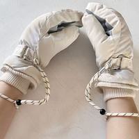 Gants de ski pour couples avec cordon anti-perte réglable, longue sangle de cou, nouveau style hiver, gants pour étudiants en polyester