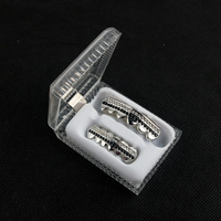 Grillz en laiton avec strass et trou percé pour hommes, bijoux dentaires Hip Hop, en stock, vente en gros, petite commande, cadeau de fête