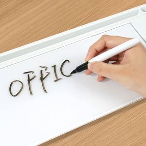 Tableau blanc de bureau en verre rose avec station de recharge sans fil, effaçable à sec, sur pied, avec rangement - Product Image 4
