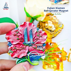 Imanes de Refrigerador con Diseño de las Torres Gemelas de Xiamen, Fujian, que Representan el <span class=keywords><strong>Alma</strong></span> Poética de la China, Adhesivos Magnéticos 3D, Recuerdo de Viaje - Product Image 2
