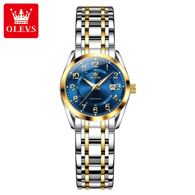 4 Gold case blue dial