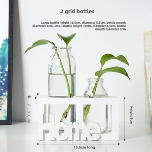 <span class=keywords><strong>Vase</strong></span> de table en verre moderne scandinave créatif <span class=keywords><strong>avec</strong></span> cadre en <span class=keywords><strong>bois</strong></span>, verrerie transparente pour plantes hydroponiques et décoration de mariage - Product Image 6