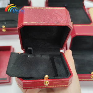 Jewelry <b>Storage</b> <b>Box</b> - Premium Red Leather <b>Box</b> for Rings, Earrings & <b>Small</b> Treasures - Product Image 5