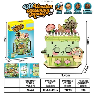 Simpatico Puzzle 3D in Legno a Forma di Negozio di Giardini e Negozio di Zucche, Giocattolo Fai-da-Te, Decorazione Creativa per la Casa, Regalo di <span class=keywords><strong>Compleanno</strong></span> per Bambini - Product Image 6
