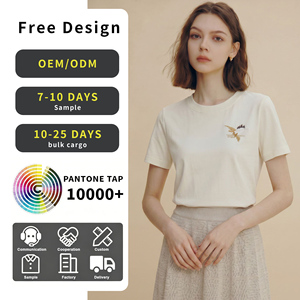 <span class=keywords><strong>T</strong></span>-<span class=keywords><strong>shirt</strong></span> da <span class=keywords><strong>donna</strong></span> a tinta unita, stile semplice e naturale, ricamata, girocollo, morbida, versatile, a maniche corte, ideale per tutti i giorni. - Product Image 1