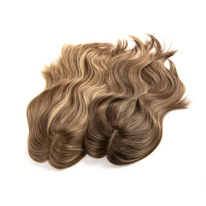 Topper de encaje suizo de lujo con nudos de blanqueado individual, 100% cabello humano europeo, para mujer, con base de seda y balayage frontal de encaje. - Product Image 3
