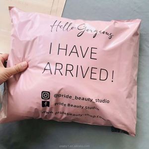 Eco Friendly Biodegradable High Quality Glossy Pink Custom Logo Printed PE <b>PVC</b> Stand Pouch Zipper <b>Top</b> Mailing Bag for Socks - Product Image 4