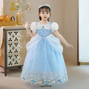 FSMKTZ carnival costume Princess Dress Elsa Children's Puffy dress Pumpkin Carriage Evening Gown Little Girl's Dress