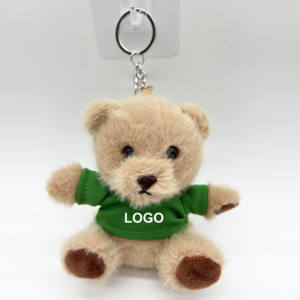 Benutzer definiertes Logo Schlüssel ring hängen gewebtes Etikett Gefüllte kleine Teddybär mit T-Shirt Plüsch tier Schlüssel bund <span class=keywords><strong>Promotion</strong></span> Hohe Qualität - Product Image 5