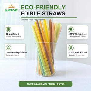 Pajitas Comestibles Personalizadas, Biodegradables, Saludables, Veganas, <span class=keywords><strong>a</strong></span> Base de Arroz y Almidón de Maíz, Herramientas para Beber con Enfoque en la Sustentabilidad, AATAE Confiable - Product Image 3
