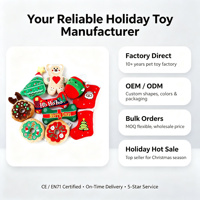 Jouet à mâcher pour chien en peluche douce, durable, écologique, motif dessin animé mignon, interactif et couineur, idéal pour Noël - Vente chaude