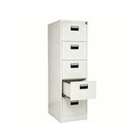 Archivador Vertical de Acero KD Knock Down con 2, 3, 4 o 5 Cajones, Armario Metálico con Cerradura para Almacenamiento de Oficina, para Archivos A4 y FC