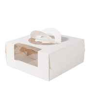 Boîtes à cupcakes en carton pour pâtisserie en vrac Boîte d'emballage pliable à 4 trous en papier pour cupcake et beignet avec fenêtre transparente