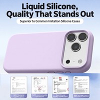 Coque de téléphone en silicone liquide en gros pour iPhone 18 17 16 15 Pro Max, toucher doux, antichoc, protection de l'appareil photo, étui mobile