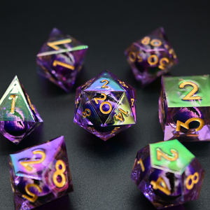 Dés en résine polyédriques de la série Planet, 4 couleurs, yeux de <span class=keywords><strong>dragon</strong></span> électro-plaqués, DND <span class=keywords><strong>5E</strong></span> RPG, LM Factory Direct - Product Image 4