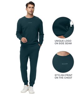 Survêtement de nuit pour hommes Survêtements athlétiques à manches longues 2 pièces tenue de course à pied Jogging vêtements de détente décontractés ensembles de costumes de sport - Product Image 3