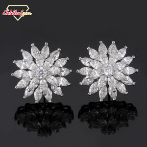 Pendientes de Moissanita con Corte de Pera Personalizados, Joyería de Lujo, Plata de Ley 925, Oro de 18K y 14K, Pendientes de Botón, Regalo de Compromiso - Product Image 6