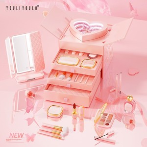 Ensemble de <span class=keywords><strong>maquillage</strong></span> YuliYula Peach-Color Beauty Radiance Pink avec miroir cosmétique et boîte cadeau, <span class=keywords><strong>kit</strong></span> <span class=keywords><strong>complet</strong></span> de <span class=keywords><strong>maquillage</strong></span> pour le visage pour filles - Product Image 1