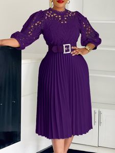 Robes d'Église de Soirée à Manches Longues Plissées en Dentelle au <span class=keywords><strong>Crochet</strong></span> pour Femmes Grandes Tailles en Gros d'Automne - Product Image 3