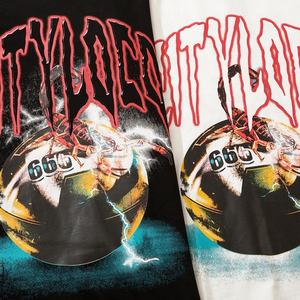 เสื้อยืดพิมพ์ลายแนวสตรีทแฟชั่นเสื้อโอเวอร์ไซส์สไตล์ฮิปฮอปผ้าคอตตอน - Product Image 3